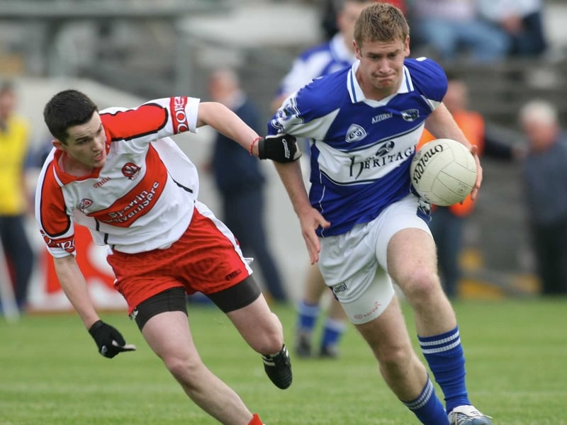 Carlos McWilliams and Donal Kingston in action today