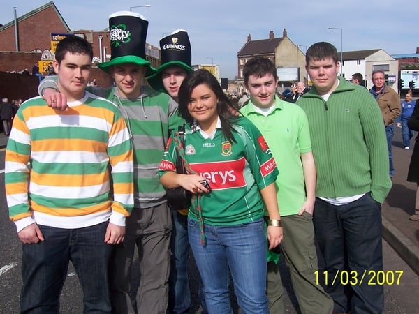 Catrina and Sean Allen and friends at the St Patrick's Day Parade in Birmingham.