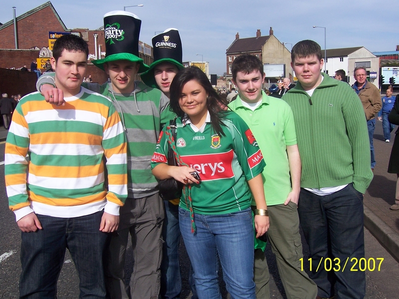 Catrina and Sean Allen and friends at the St Patrick's Day Parade in Birmingham.