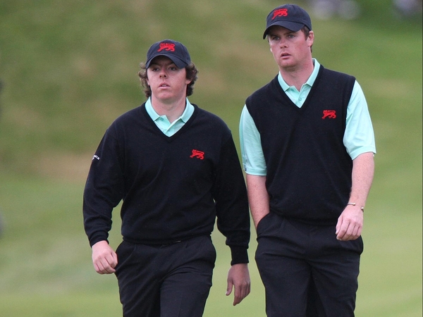 Rory McIlroy &amp; Johnny Caldwell halved their match