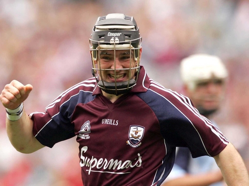 Conor Kavanagh wheels away after netting Galway's second goal