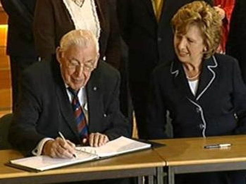 Ian Paisley &amp; Mary McAleese - Attending Somme function