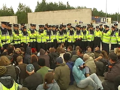 Protest - 150 people staged a sit in at the terminal site