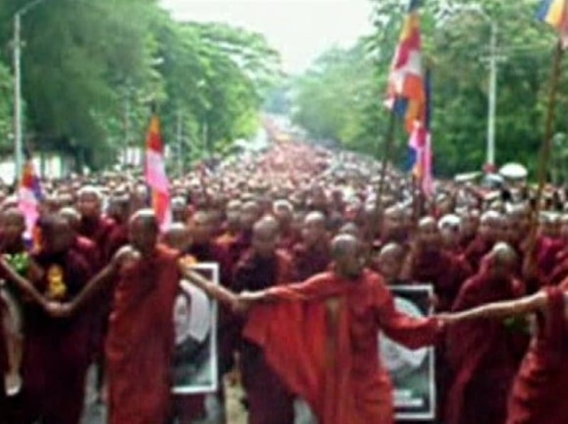 Burma - Monks led thousands in protests
