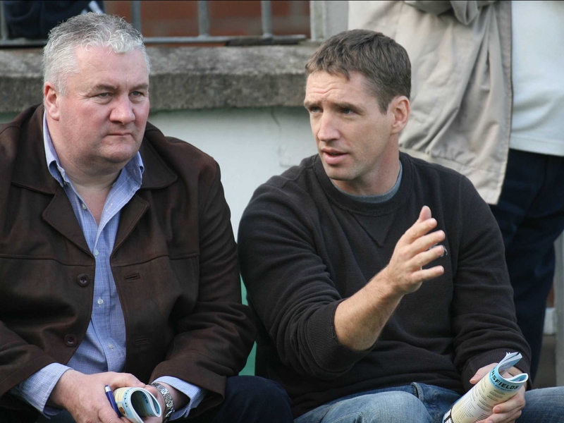New Kildare manager Kieran McGeeney takes in today's match between Moorefield and Sarsfields