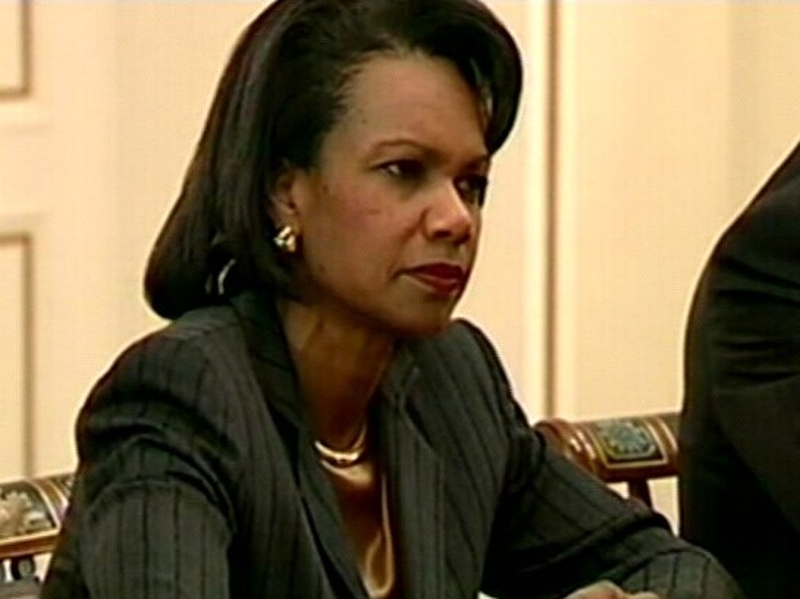Condoleezza Rice - Said the US is committed to resolving the crisis through diplomacy