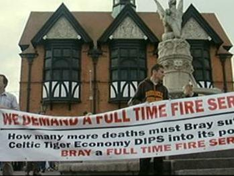 Bray - Protestors want a full-time fire service