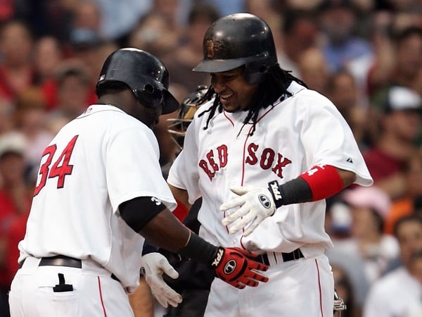 Manny Ramirez and David Ortiz were on top form for the Boston Red Sox last night