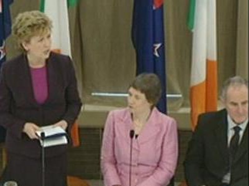 Mary McAleese and Helen Clark - State visit to New Zealand