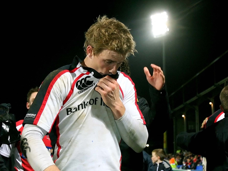 Andrew Trimble walks off dejected