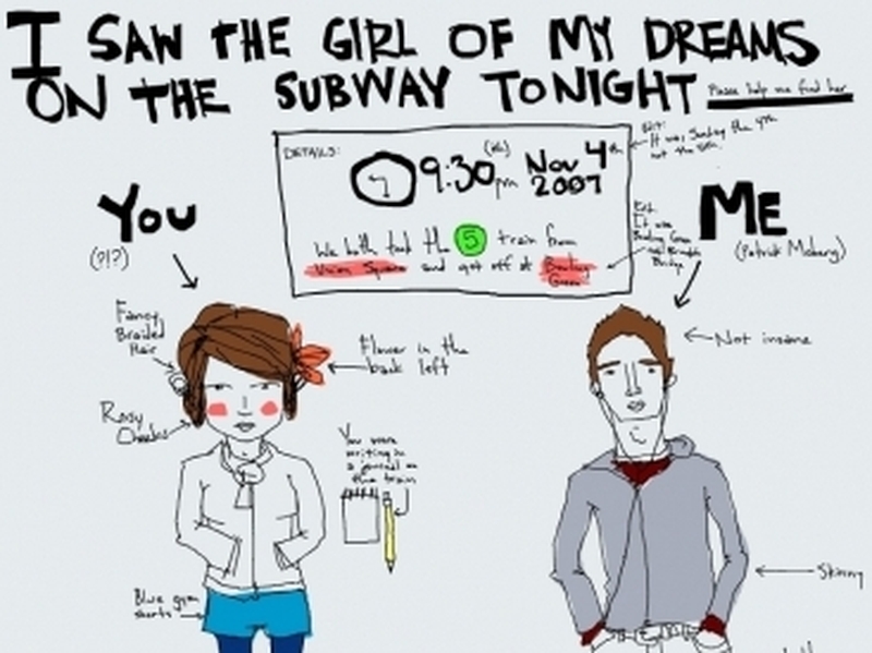 Seaching for Love - This drawing helped Patrick Moberg find the 'girl of his dreams'