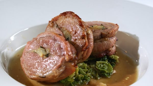 Roast Stuffed Pork With Savoy Cabbage