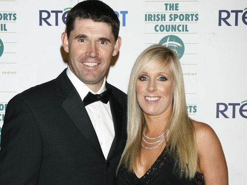 Padraig Harrington and wife Caroline at Friday night's awards in UCD