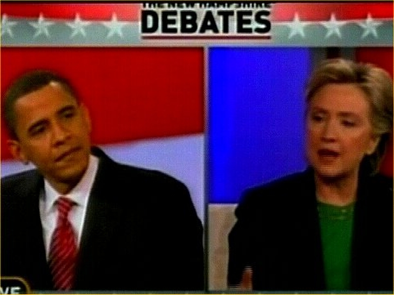 Barack Obama and Hilary Clinton - Obama ahead in poll