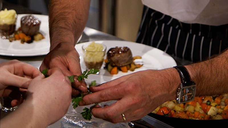 Pan fried Fillet of Beef with roasted root vegetables: Kevin Dundon
