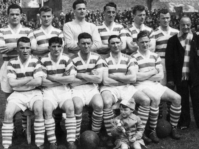The 1957 Shamrock Rovers team that played Manchester United