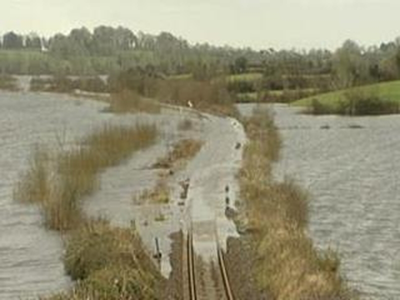 Ballycar - Rail line flooded