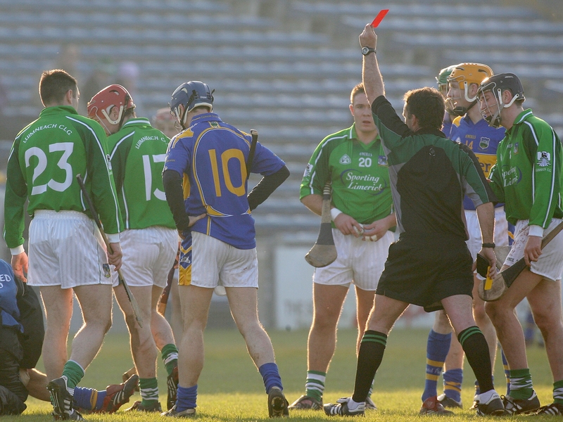 Andrew O'Shaughnessy was dismissed for Limerick in the second half