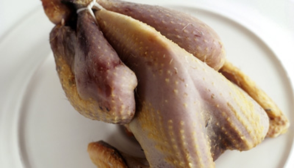 Roast Guinea Fowl with Chicory, Apple & Lardons, C