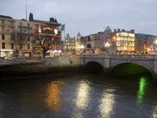Dublin - Flood warning for Liffey