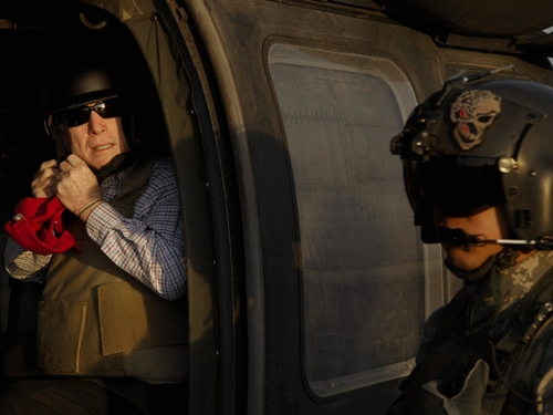 John McCain - Presidential candidate arrives in Iraq