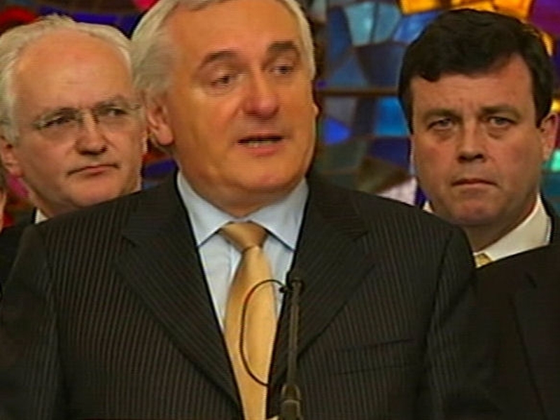 Bertie Ahern - Announces he will tender his resignation 6 May