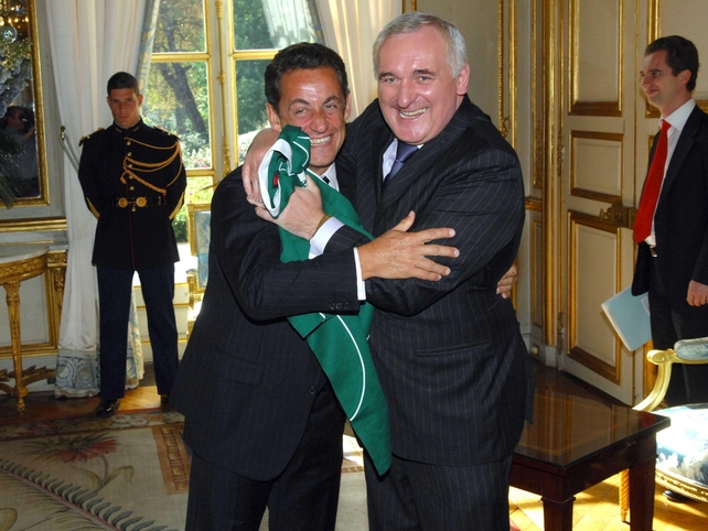 With French president Nicolas Sarkozy ahead of the France v Ireland Rugby World Cup September 2007