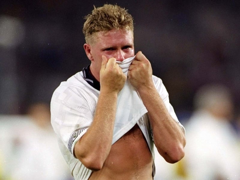 Paul Gascoigne famously cried during England's 1990 World Cup semi-final when Bobby Robson was manager