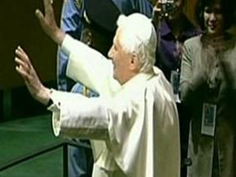 Pope Benedict - Arrives at UN General Assembly
