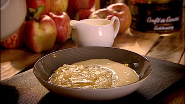 Apple Compote with Crème Anglaise and Burned Butte