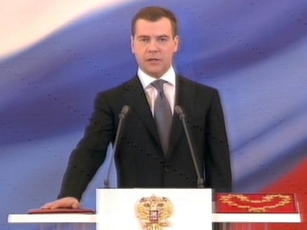 Dmitry Medvedev - Takes oath of office