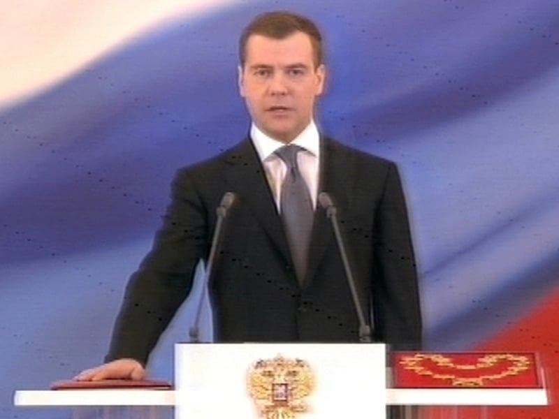 Dmitry Medvedev - Takes oath of office
