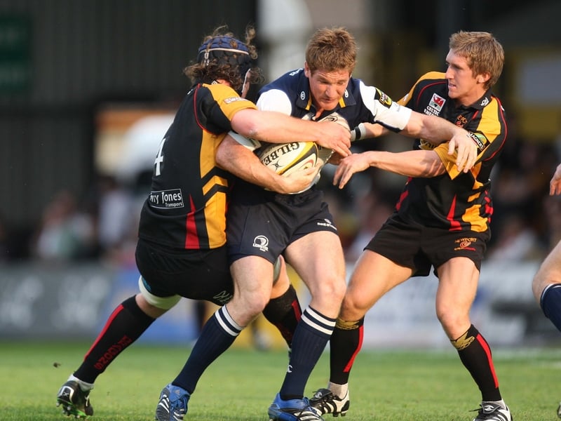 Leinster's Chris Keane is brought to a halt