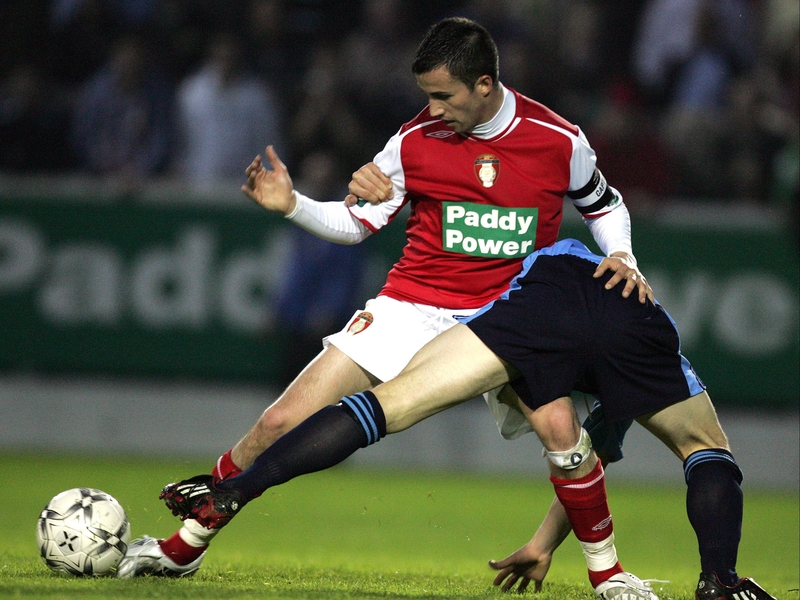 Saints' Keith Fahy has the UCD defence beaten all ends up, but his side could not find the net