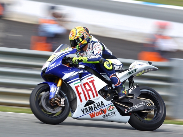 Valentino Rossi came from the second row for victory at a sodden Le Mans