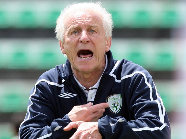 Giovanni Trapattoni was a lively figure on the sidelines as he took charge of Ireland for the first time