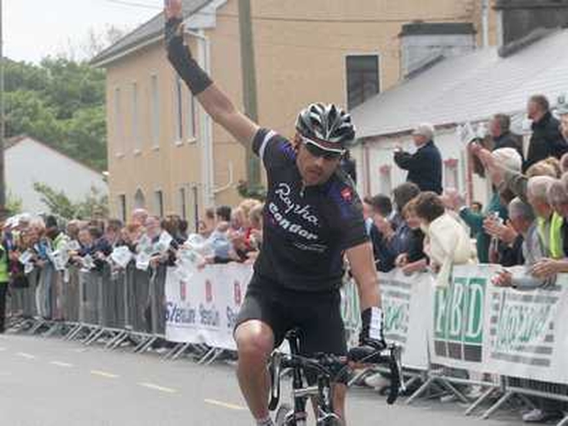 Chris Newton celebrates in Lisdoonvarna