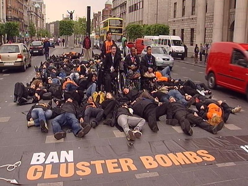 Dublin - Up to 200 people attended a cluster bomb protest
