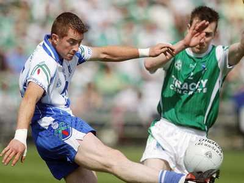 Monaghan's Thomas Freeman and Fermanagh's Shane Goan