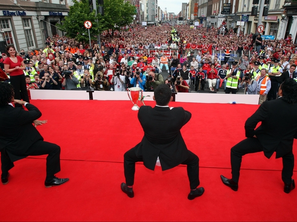 Munster's three All-Black players celebrate in Limerick on Sunday
