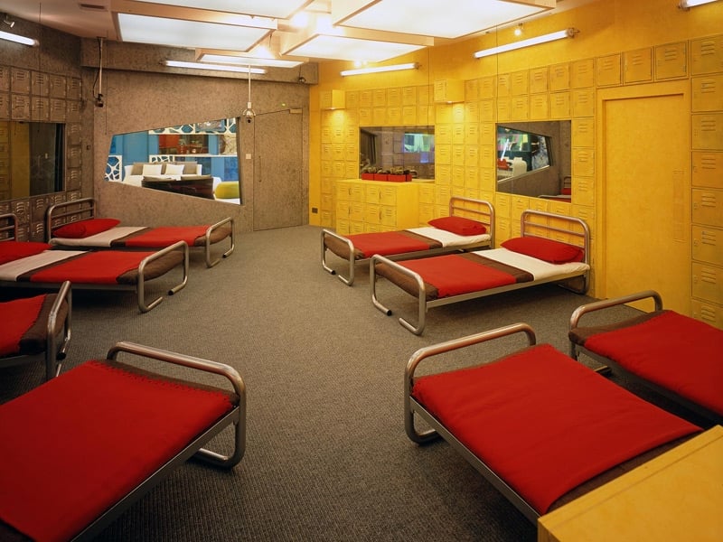 The basic dormitory-style bedroom