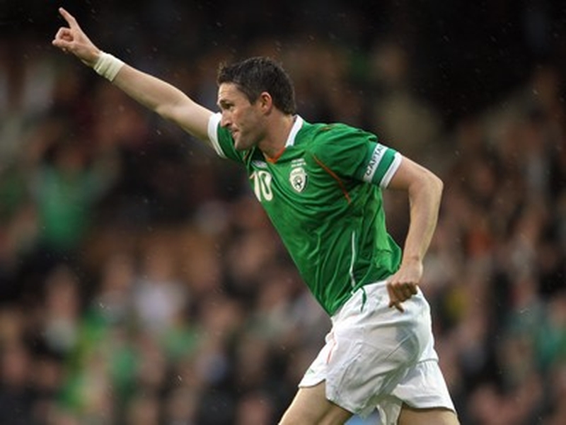 Robbie Keane celebrates the game's only goal