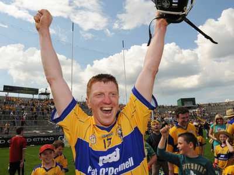 Niall Gilligan celebrates Clare's first Munster Championship win since 2003