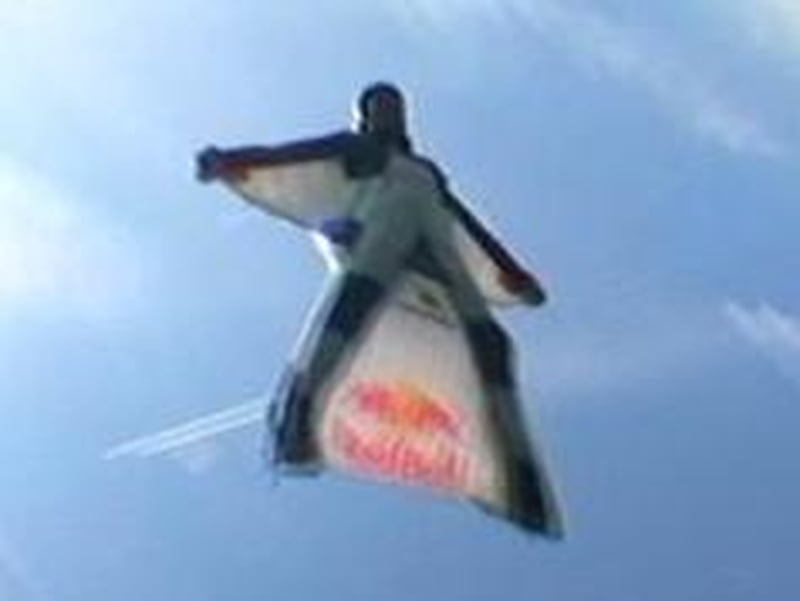 Winged stuntman - Jumped from aircraft