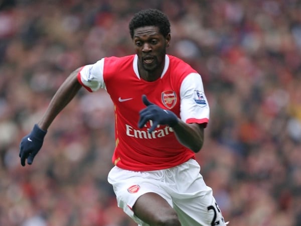 Emmanuel Adebayor cracked in 30 goals for the Gunners last season