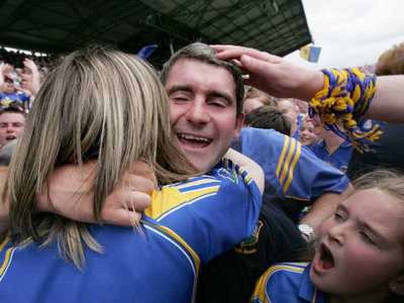 Tipperary manager Liam Sheedy celebrates a historic victory with his daughter Aisling and niece Deirdre