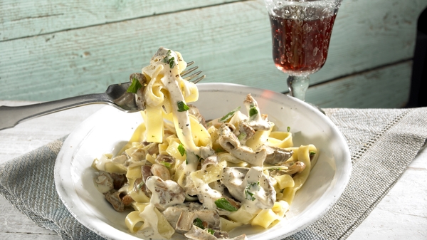Creamy Tagliatelle with Pancetta and Wild Mushroom
