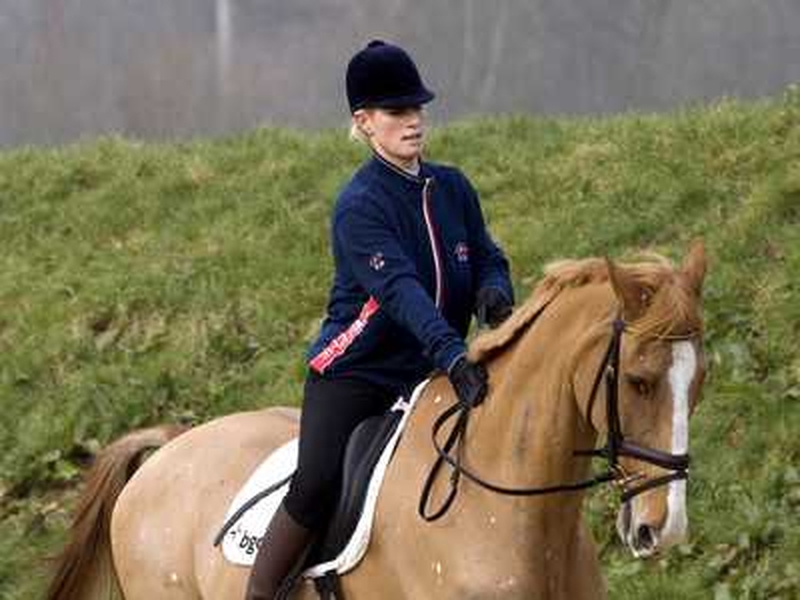 Zara Phillips pictured on board the stricken Toytown