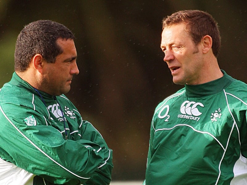 Graham Steadman in discussion with caretaker coach Michael Bradley