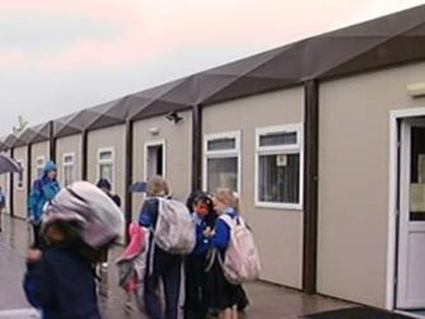 School prefabs - 40,000 pupils in temporary buildings